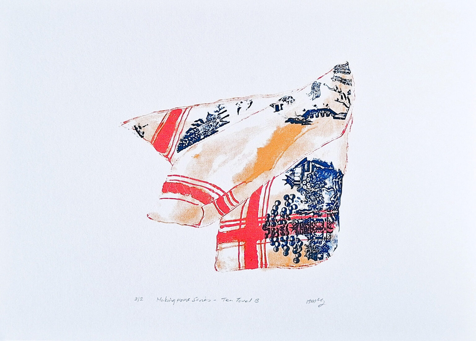 'Tea Towel B' A3 edition 2/2, Screenprint, Ink of Paper